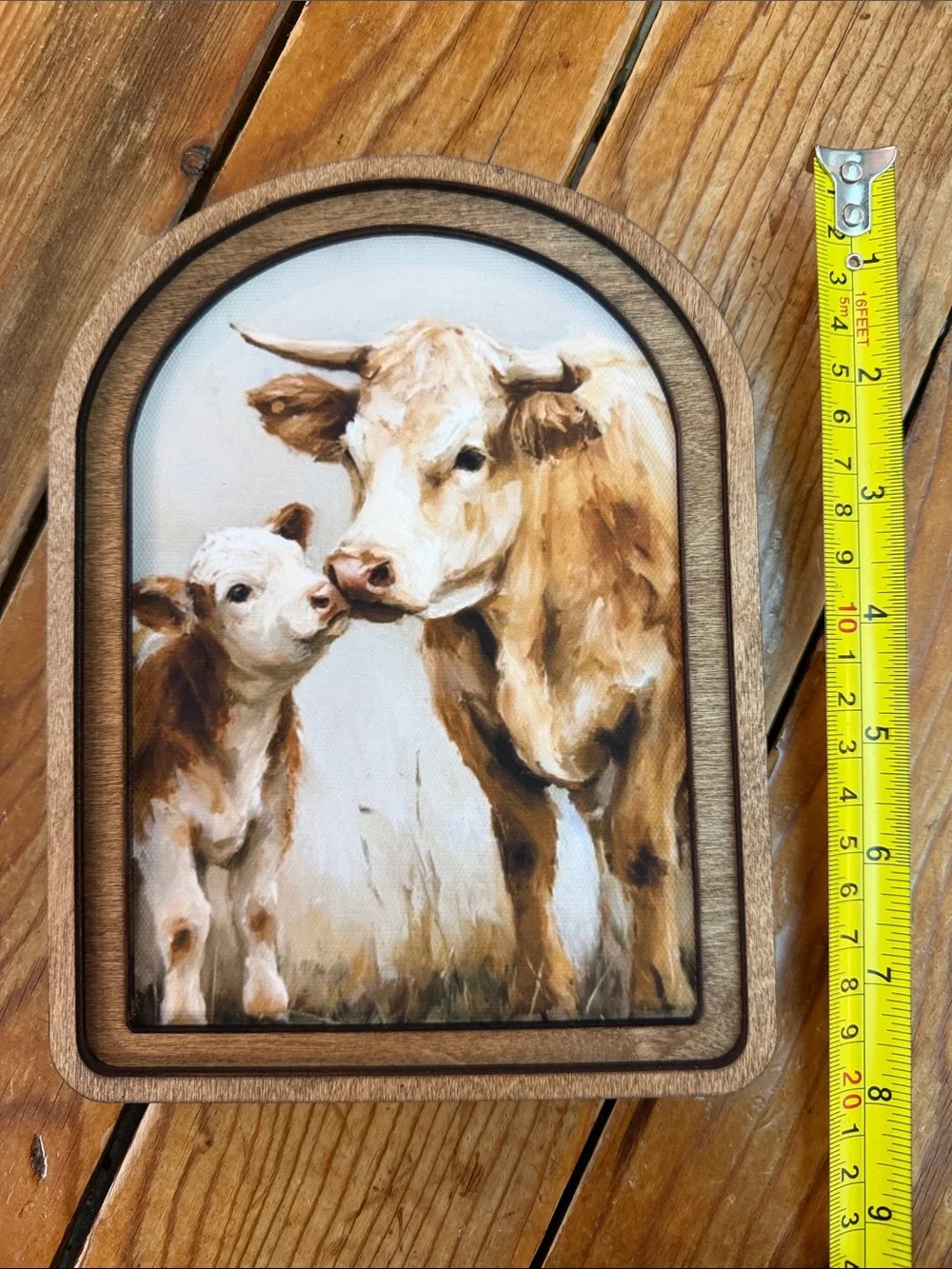 Rustic Cow and Calf Wall Art Plaque - Brown